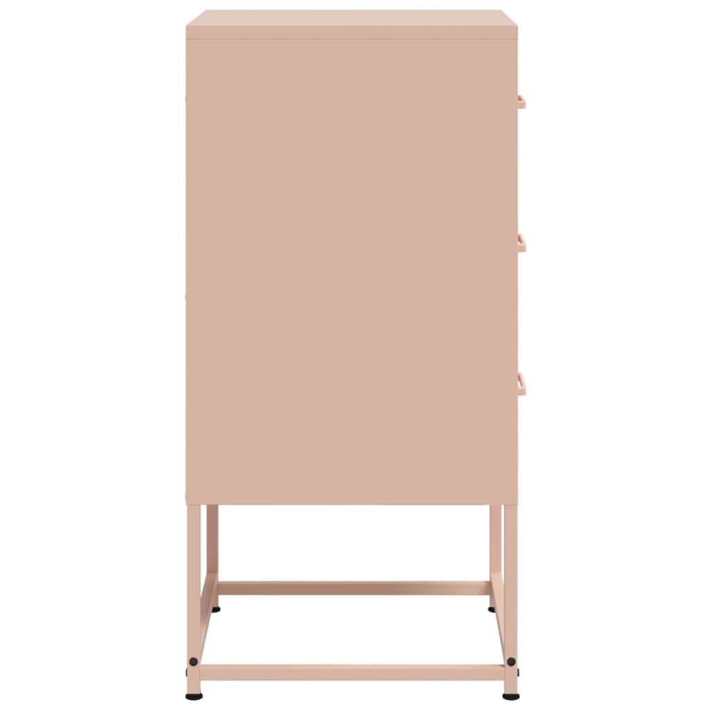 Nattbord 2 stk rosa 36x39x78 cm stål
