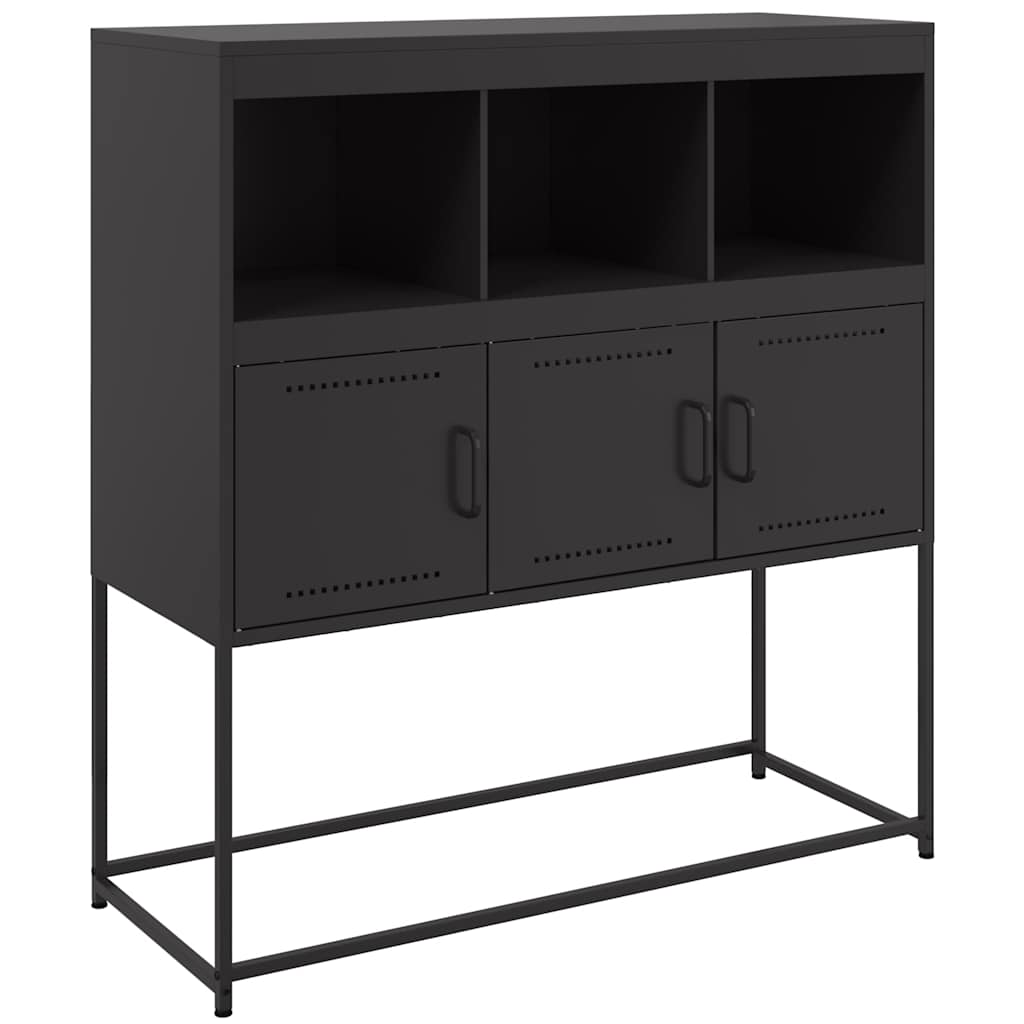 Skjenk svart 100,5x39x107 cm stål