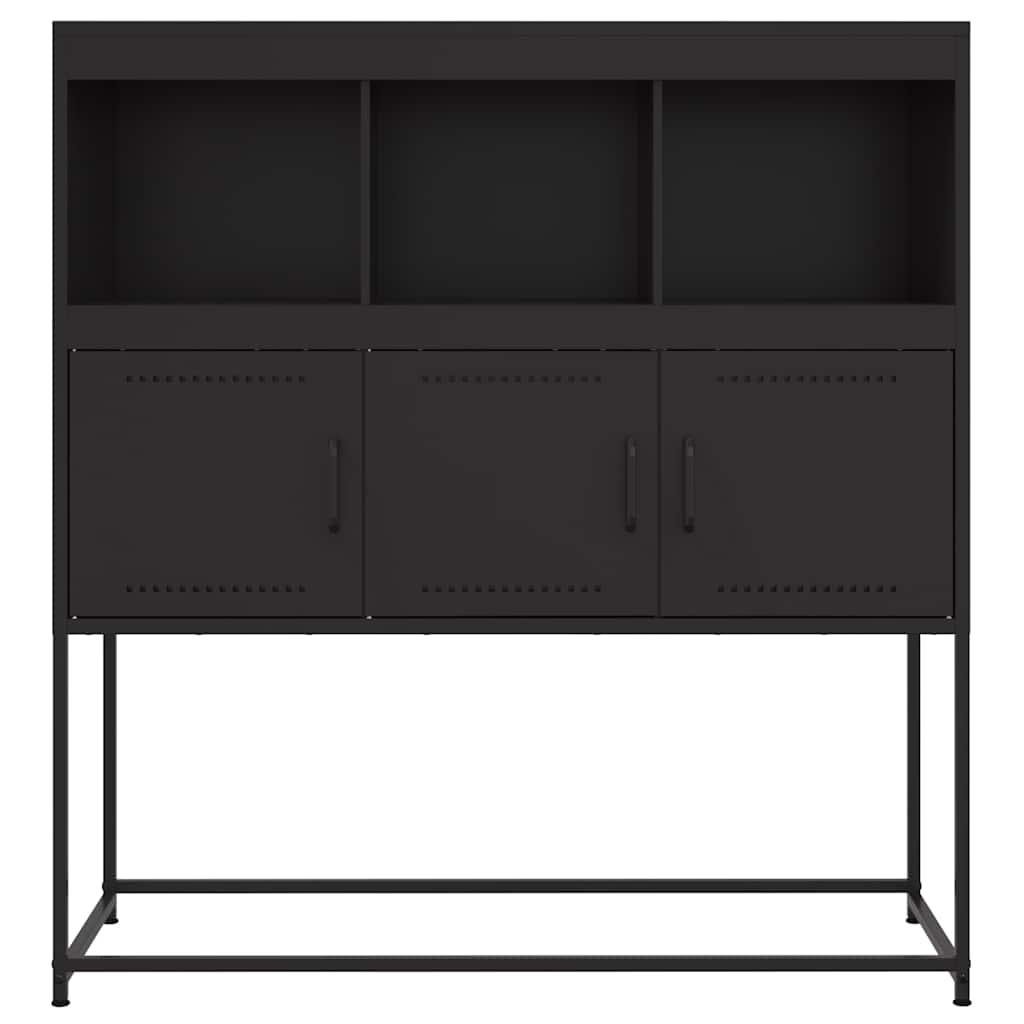 Skjenk svart 100,5x39x107 cm stål