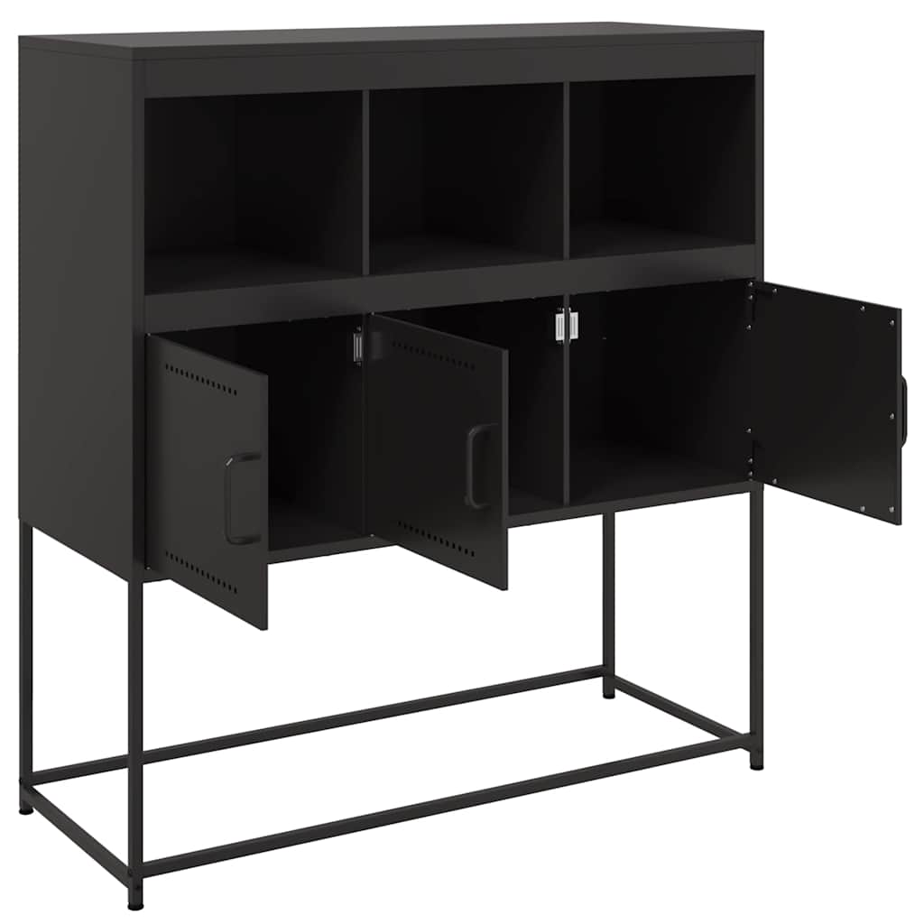 Skjenk svart 100,5x39x107 cm stål