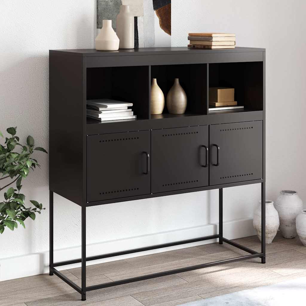 Skjenk svart 100,5x39x107 cm stål