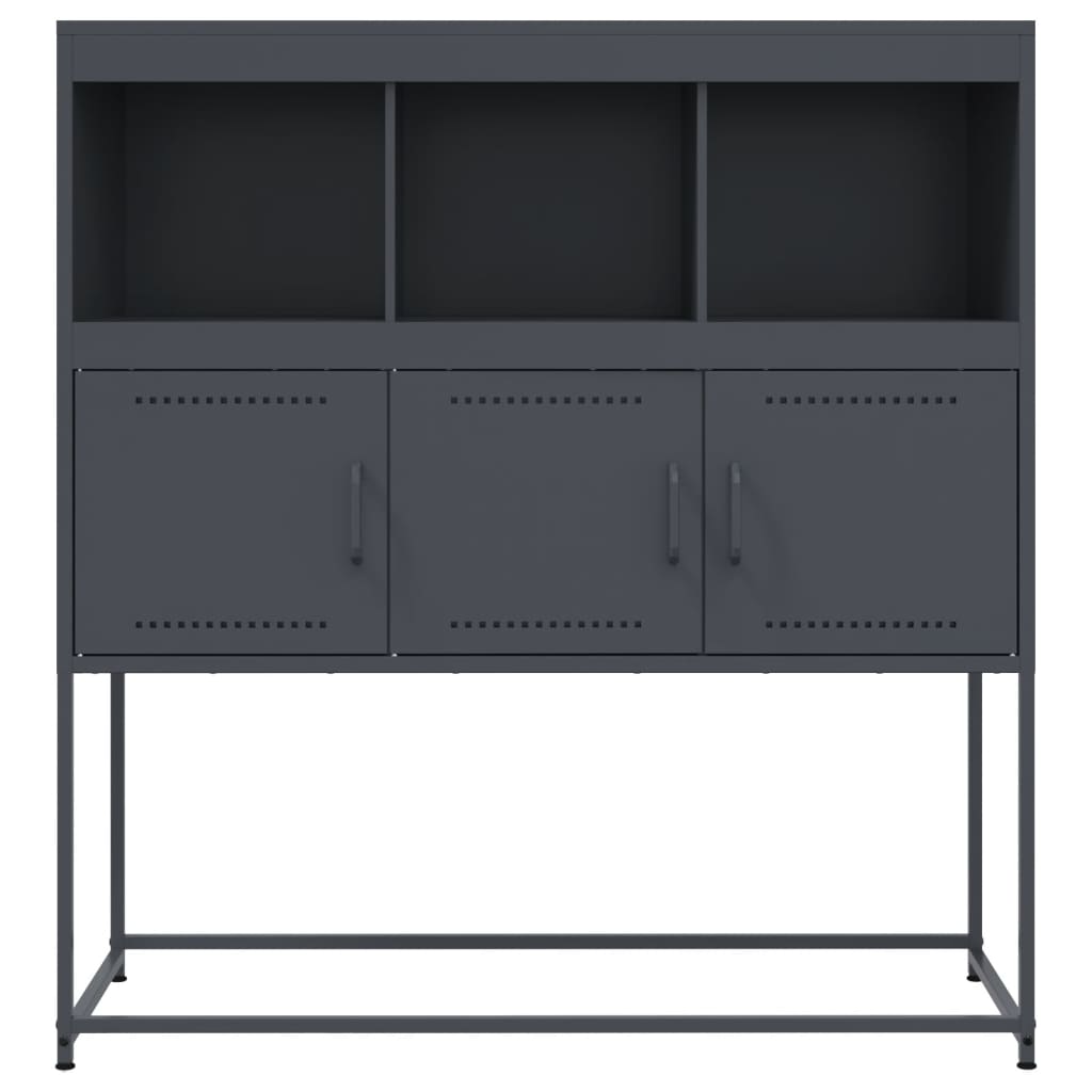 Skjenk antrasitt 100,5x39x107 cm stål