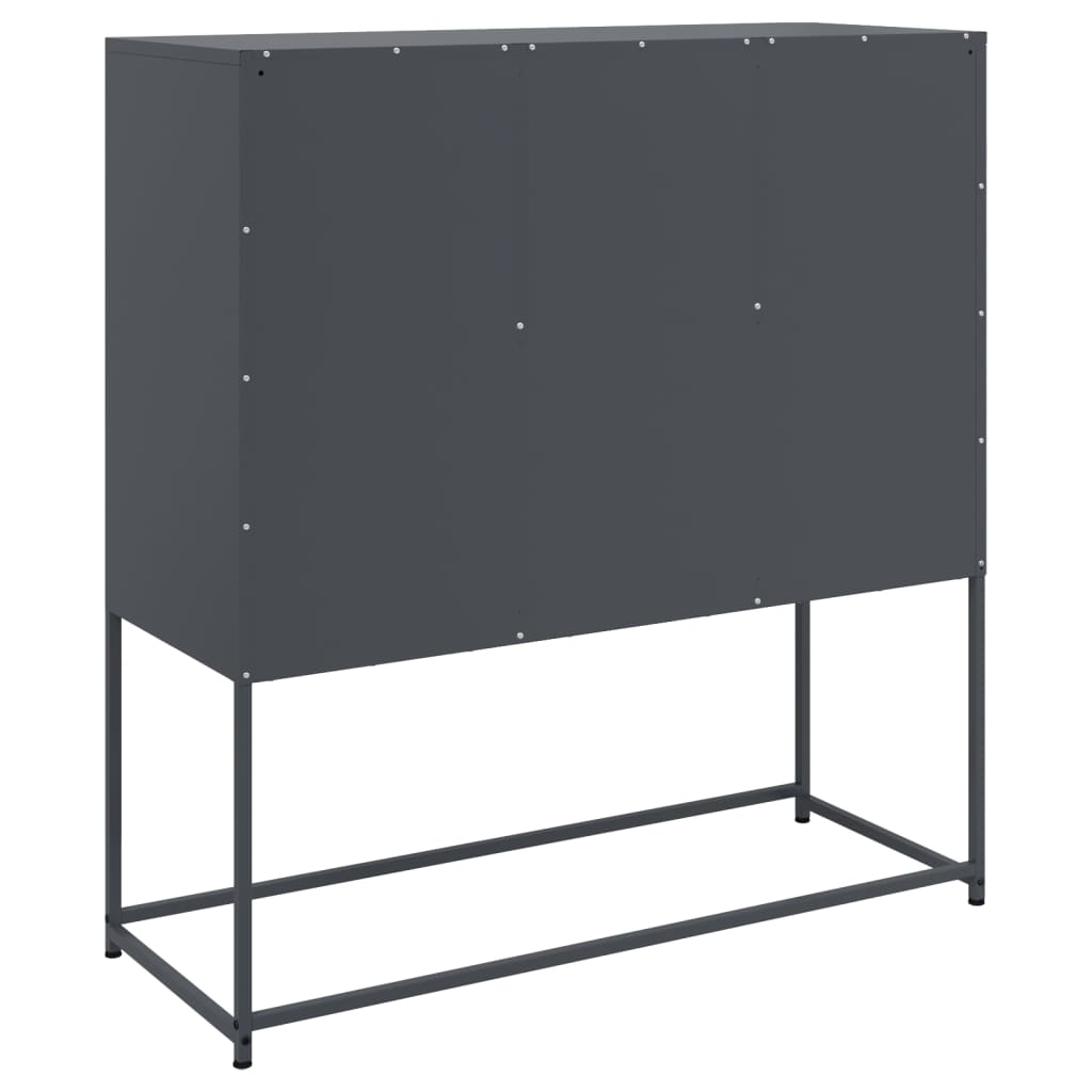Skjenk antrasitt 100,5x39x107 cm stål