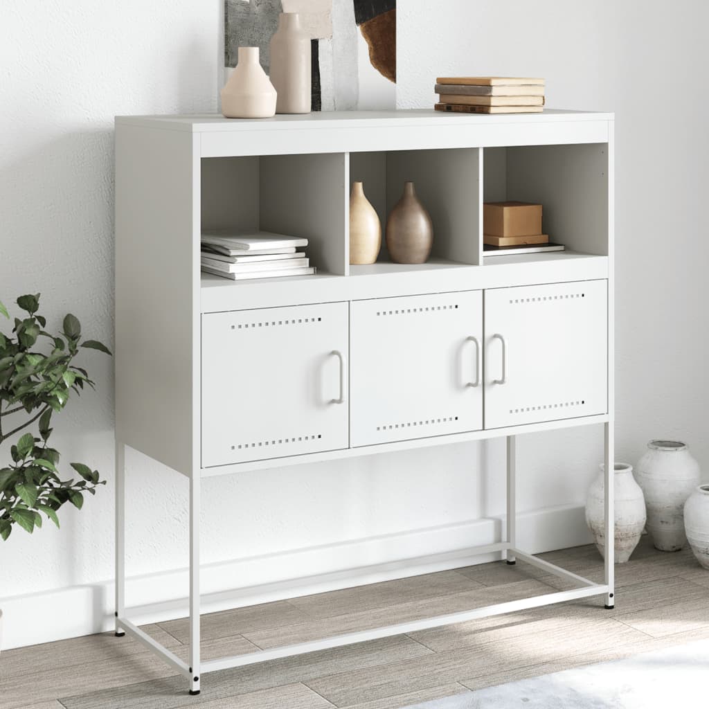 Skjenk hvit 100,5x39x107 cm stål