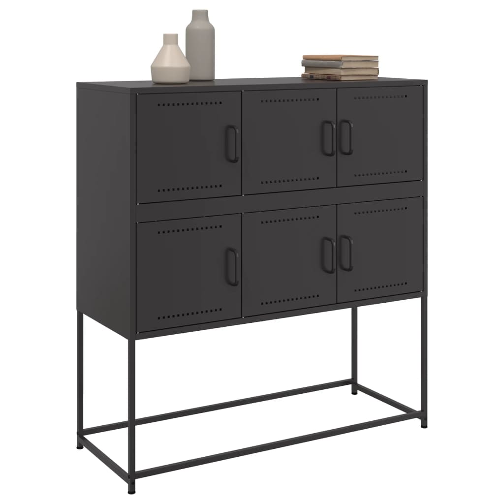 Skjenk svart 100,5x39x107 cm stål