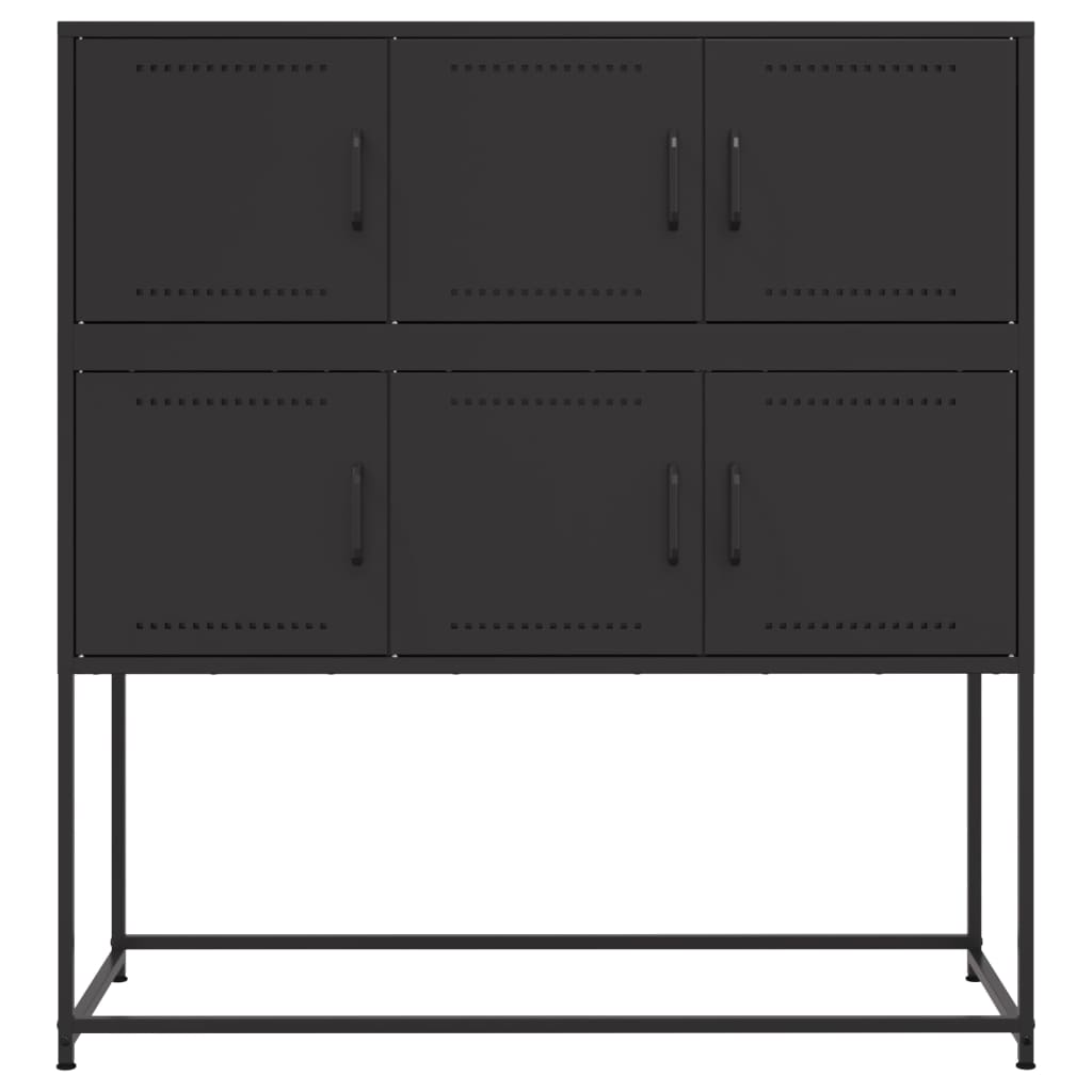 Skjenk svart 100,5x39x107 cm stål