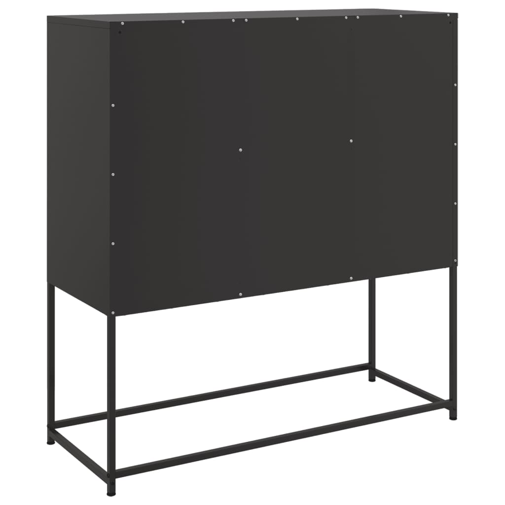 Skjenk svart 100,5x39x107 cm stål