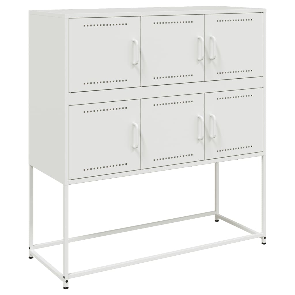 Skjenk hvit 100,5x39x107 cm stål