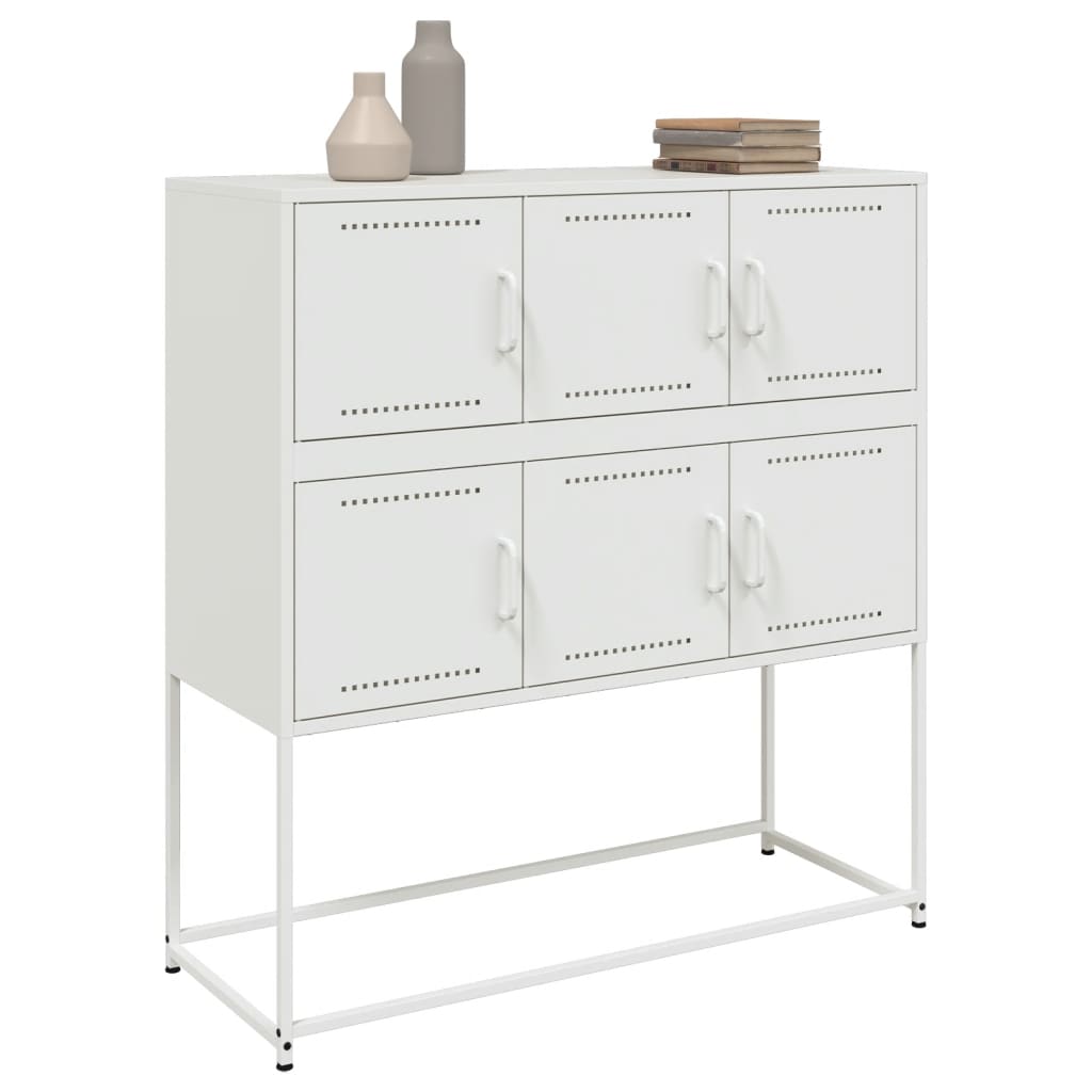Skjenk hvit 100,5x39x107 cm stål