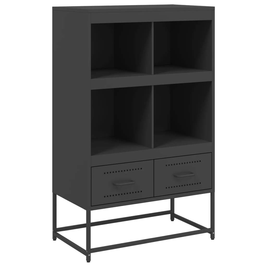 Highboard svart 68x39x111,5 cm stål