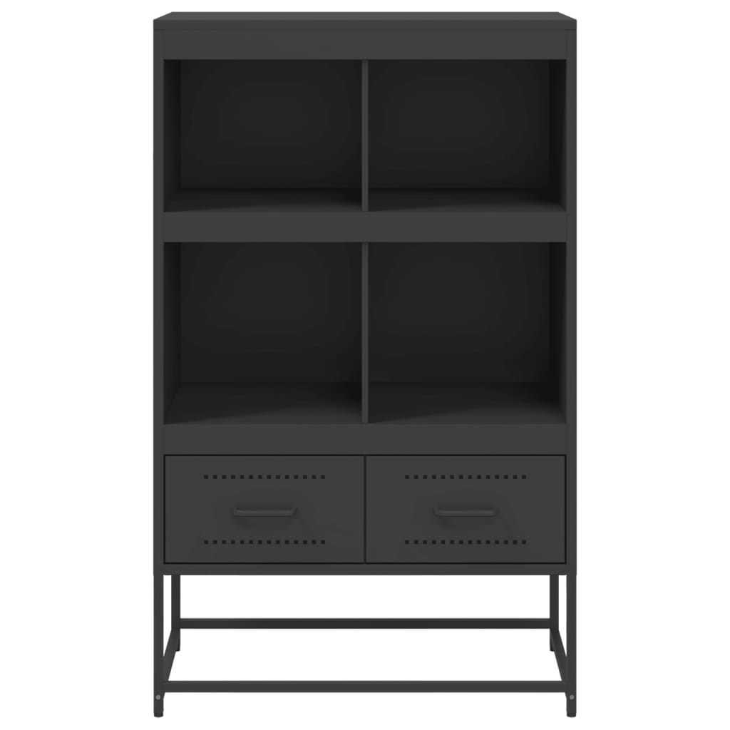 Highboard svart 68x39x111,5 cm stål