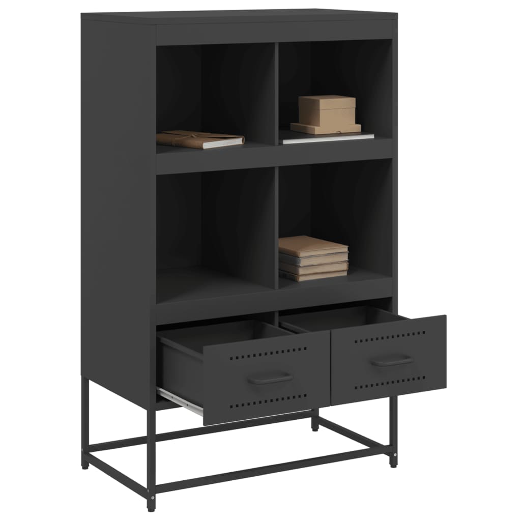 Highboard svart 68x39x111,5 cm stål