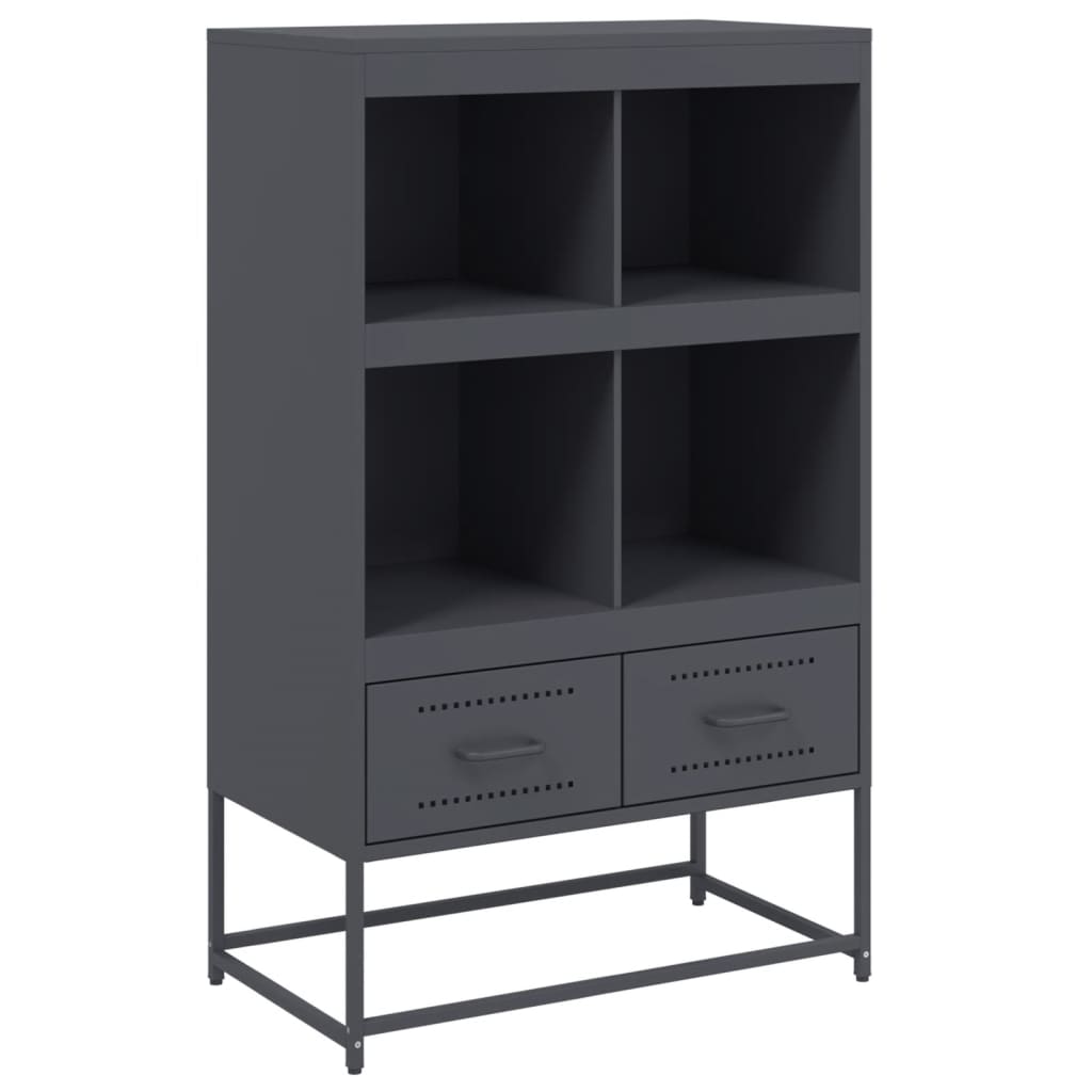 Highboard antrasitt 68x39x111,5 cm stål