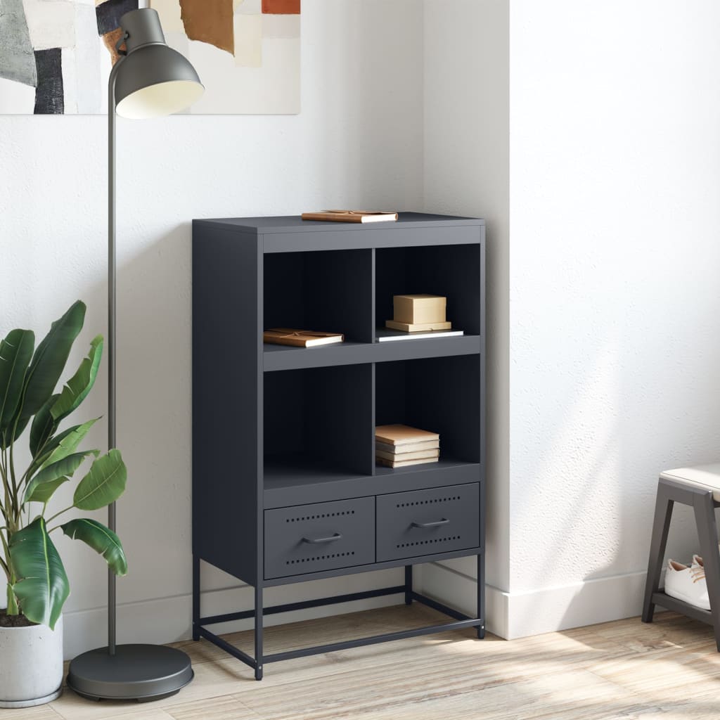 Highboard antrasitt 68x39x111,5 cm stål