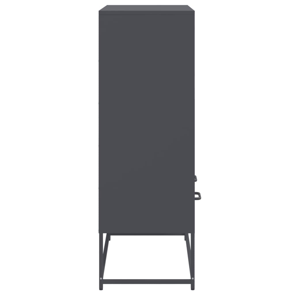 Highboard antrasitt 68x39x111,5 cm stål