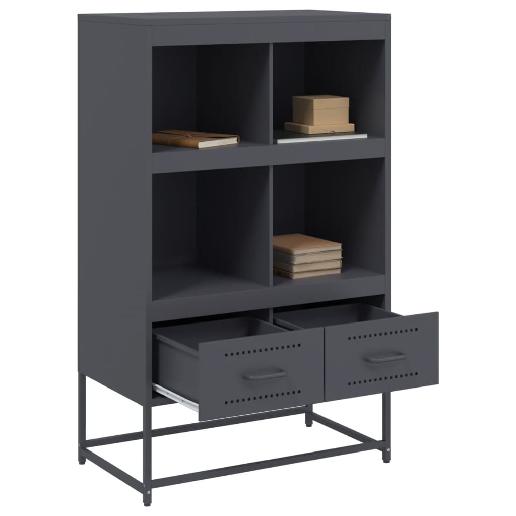 Highboard antrasitt 68x39x111,5 cm stål