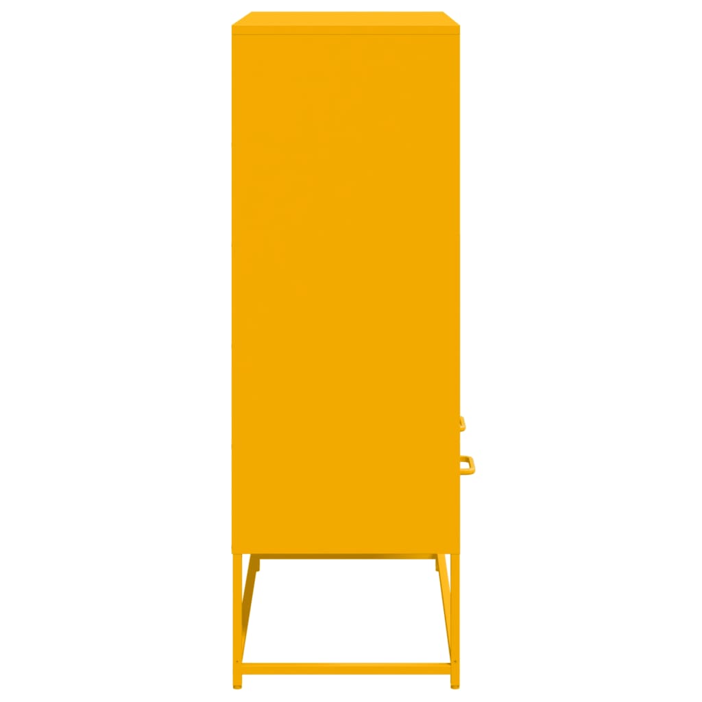 Highboard sennepsgul 68x39x111,5 cm stål