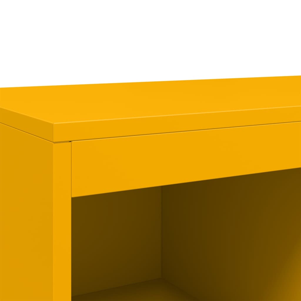 Highboard sennepsgul 68x39x111,5 cm stål