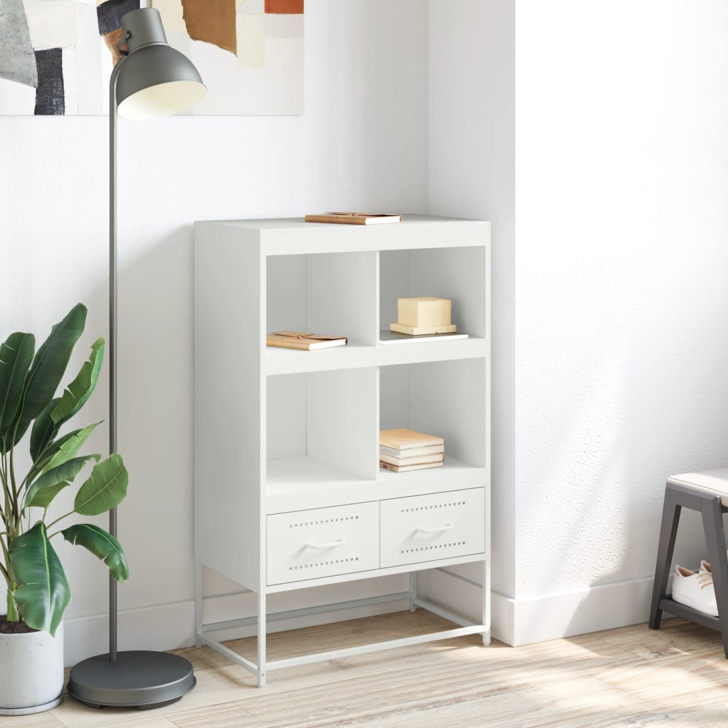 Highboard hvit 68x39x111,5 cm stål