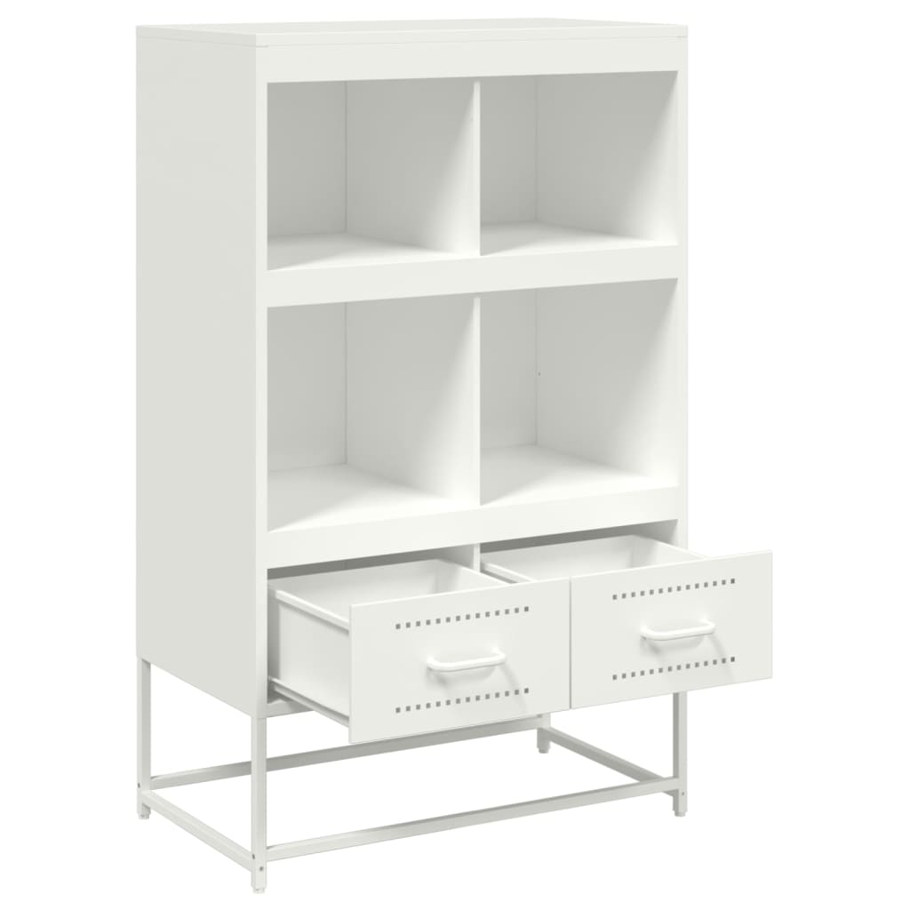 Highboard hvit 68x39x111,5 cm stål