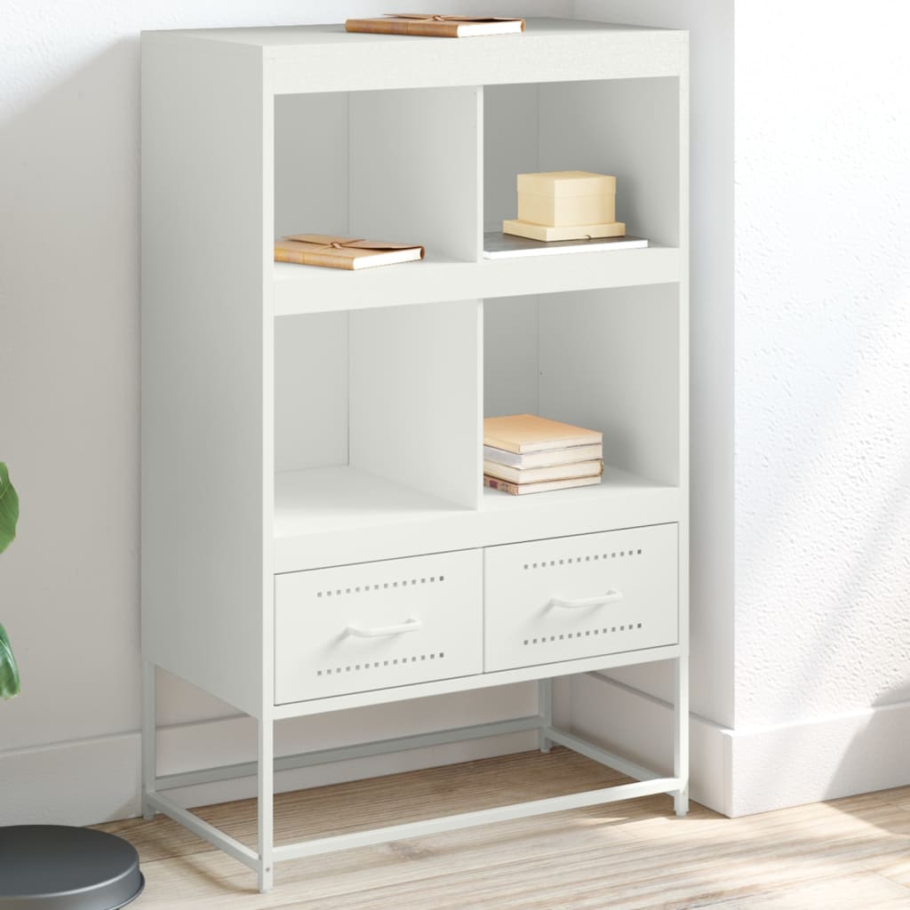 Highboard hvit 68x39x111,5 cm stål