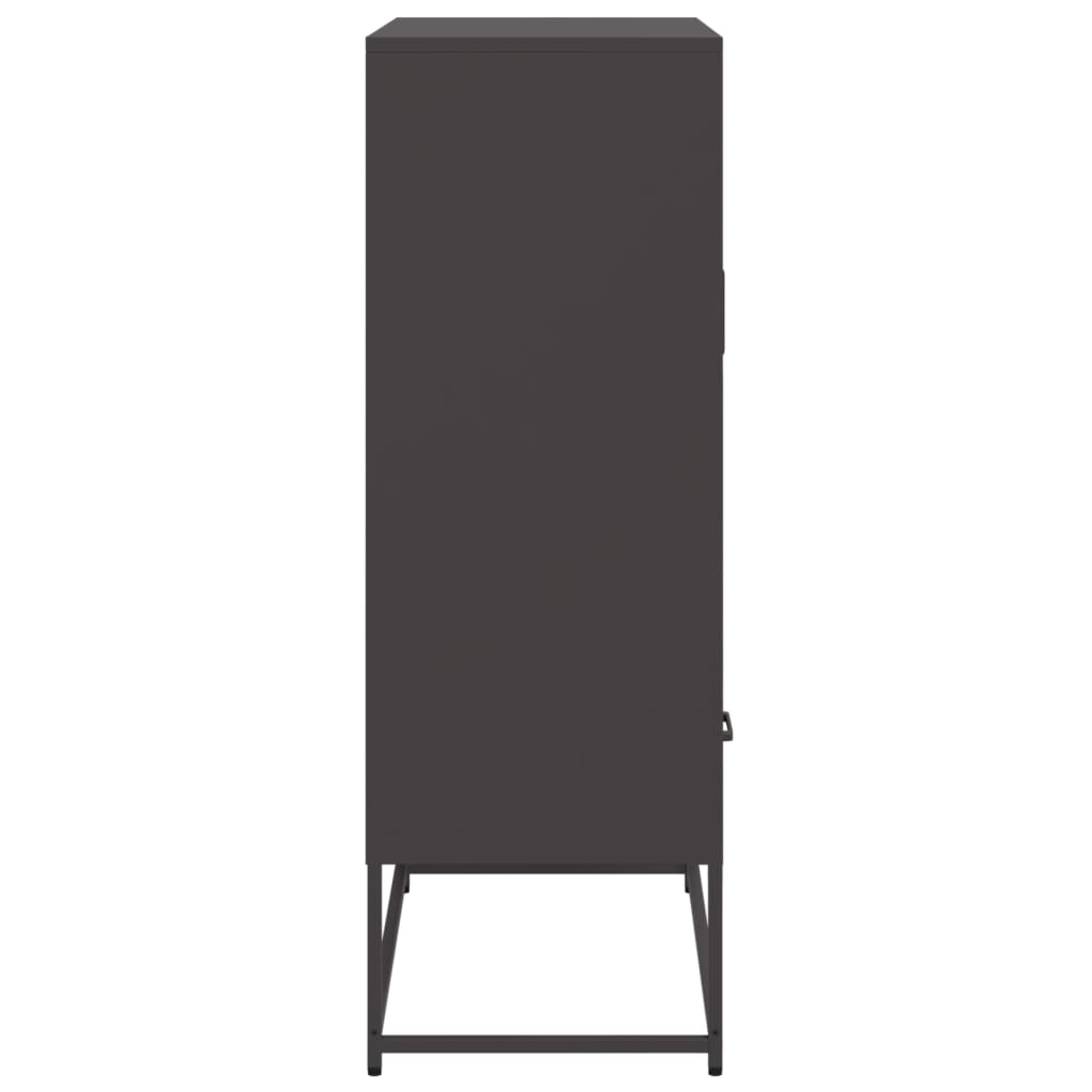 Highboard svart 68x39x111,5 cm stål