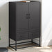 Highboard svart 68x39x111,5 cm stål