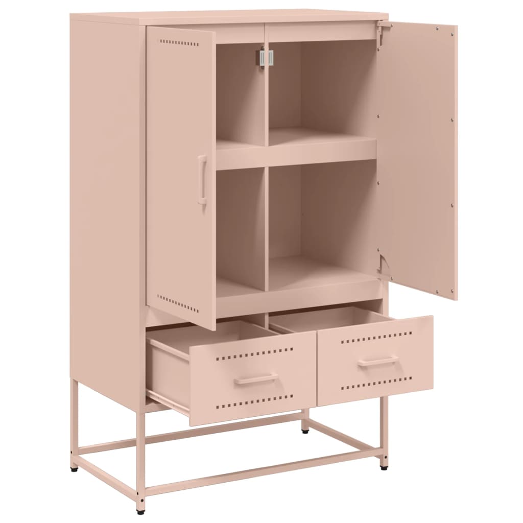 Highboard rosa 68x39x111,5 cm stål
