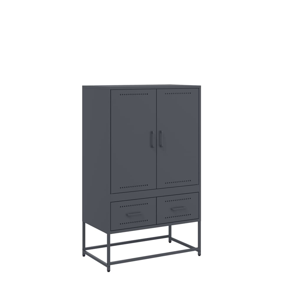 Highboard antrasitt 68x39x111,5 cm stål