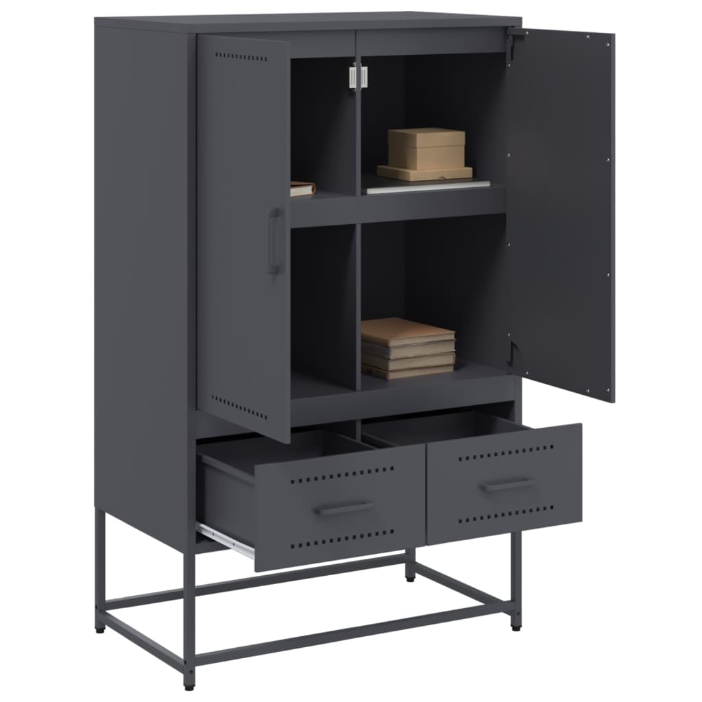 Highboard antrasitt 68x39x111,5 cm stål
