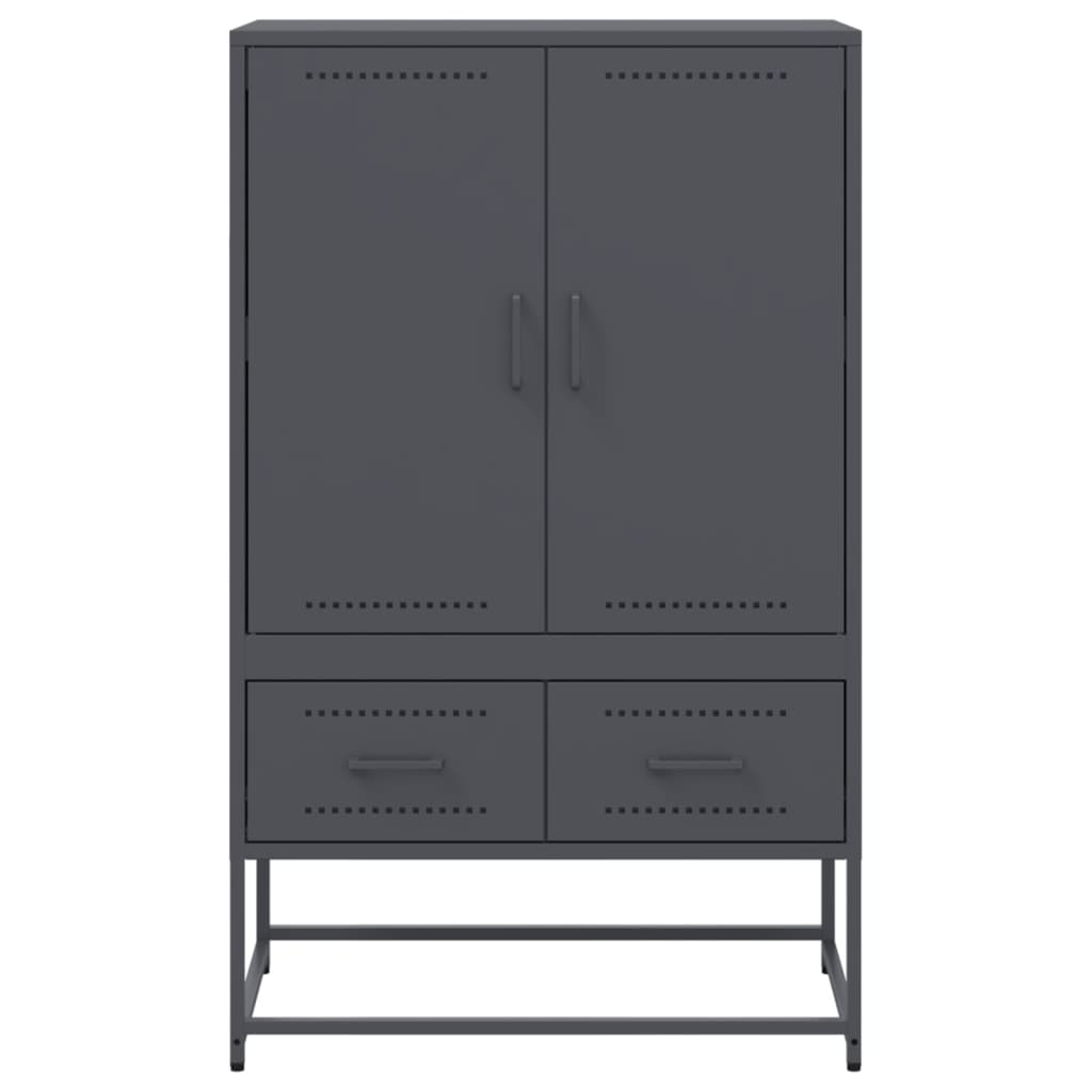Highboard antrasitt 68x39x111,5 cm stål