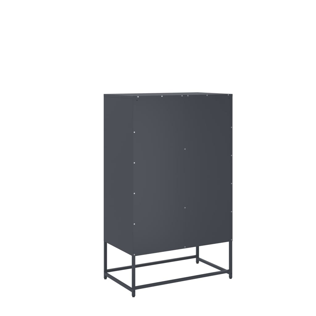 Highboard antrasitt 68x39x111,5 cm stål