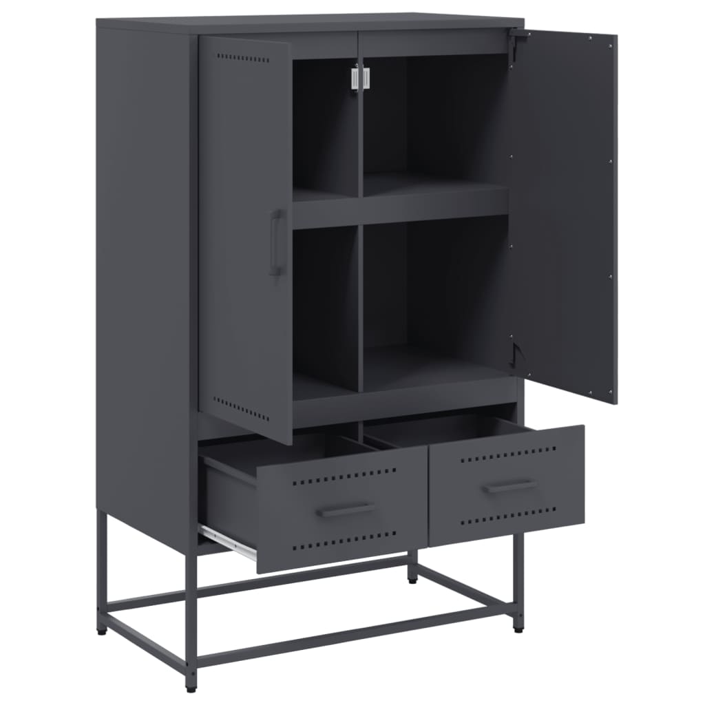 Highboard antrasitt 68x39x111,5 cm stål