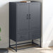 Highboard antrasitt 68x39x111,5 cm stål