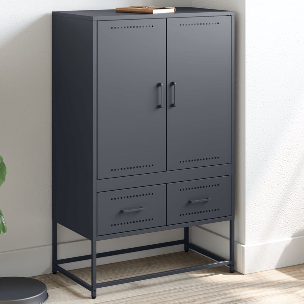 Highboard antrasitt 68x39x111,5 cm stål