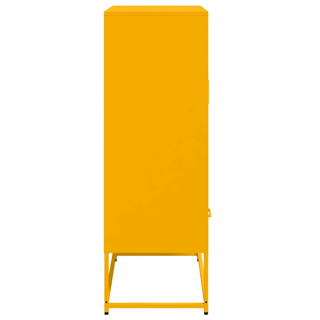 Highboard sennepsgul 68x39x111,5 cm stål