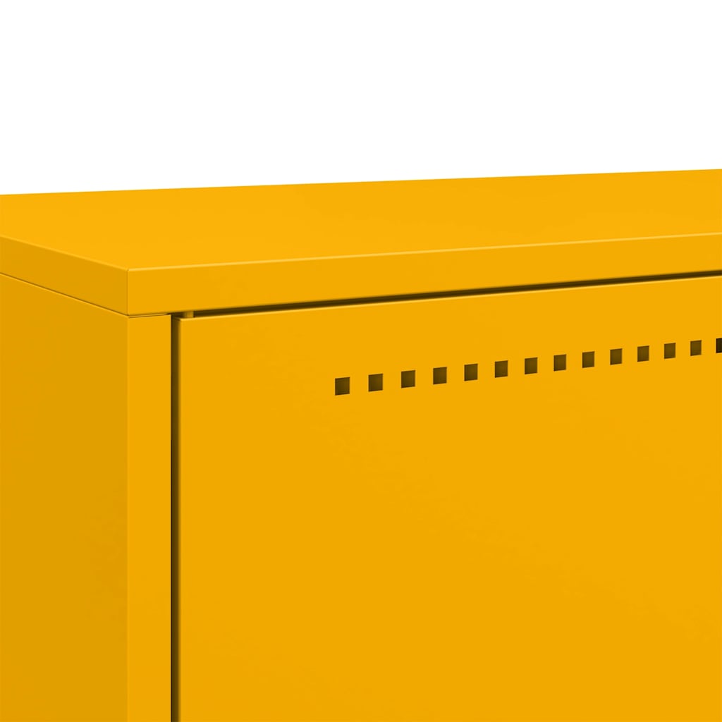 Highboard sennepsgul 68x39x111,5 cm stål