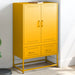 Highboard sennepsgul 68x39x111,5 cm stål