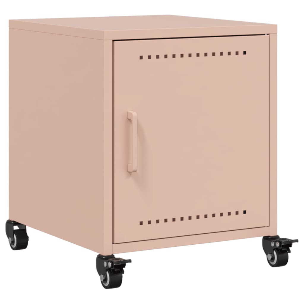 Nattbord 2 stk rosa 36x39x43,5 cm stål