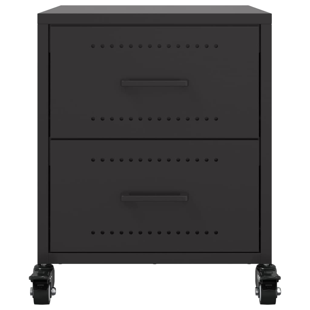 Nattbord 2 stk svart 36x39x43,5 cm stål