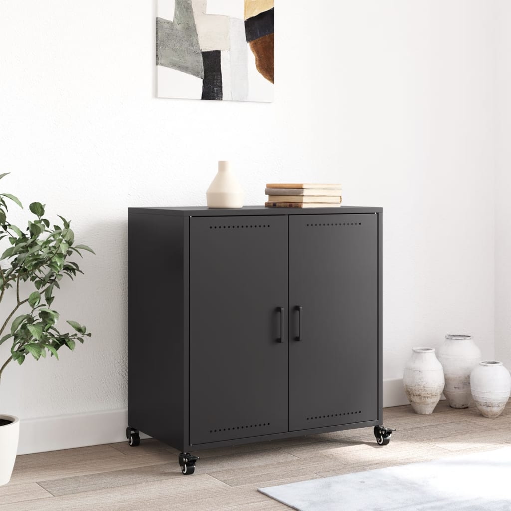 Skjenk olivengrønn 68x39x72 cm stål