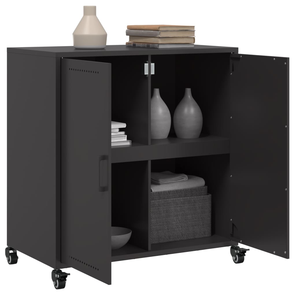 Skjenk olivengrønn 68x39x72 cm stål