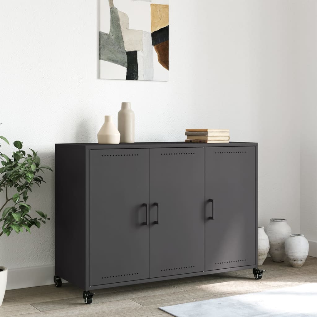 Skjenk svart 100,5x39x72 cm stål vidaXL