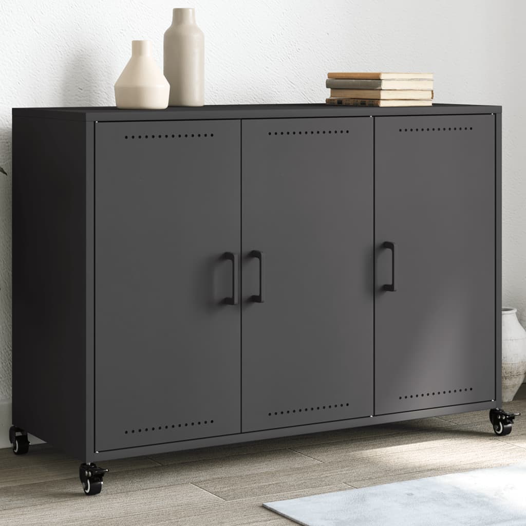Skjenk svart 100,5x39x72 cm stål vidaXL