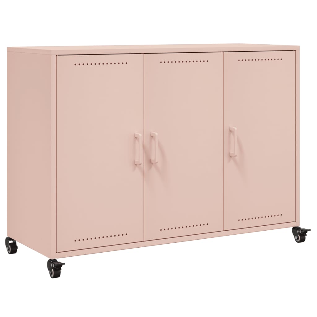 Skjenk rosa 100,5x39x72 cm stål