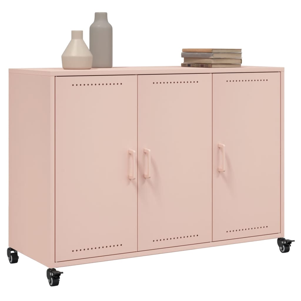 Skjenk rosa 100,5x39x72 cm stål