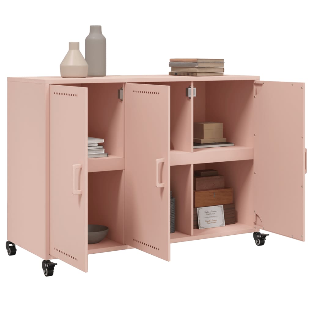Skjenk rosa 100,5x39x72 cm stål