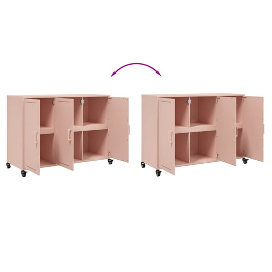Skjenk rosa 100,5x39x72 cm stål