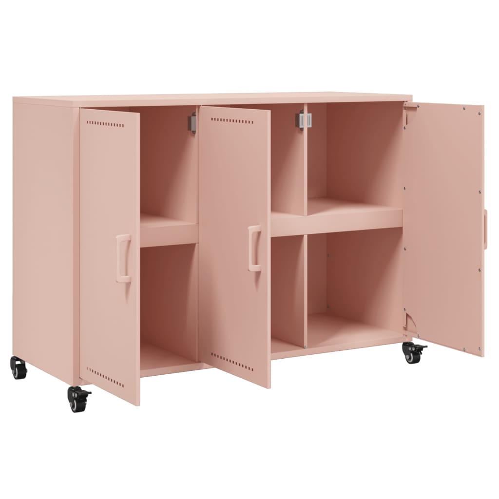 Skjenk rosa 100,5x39x72 cm stål