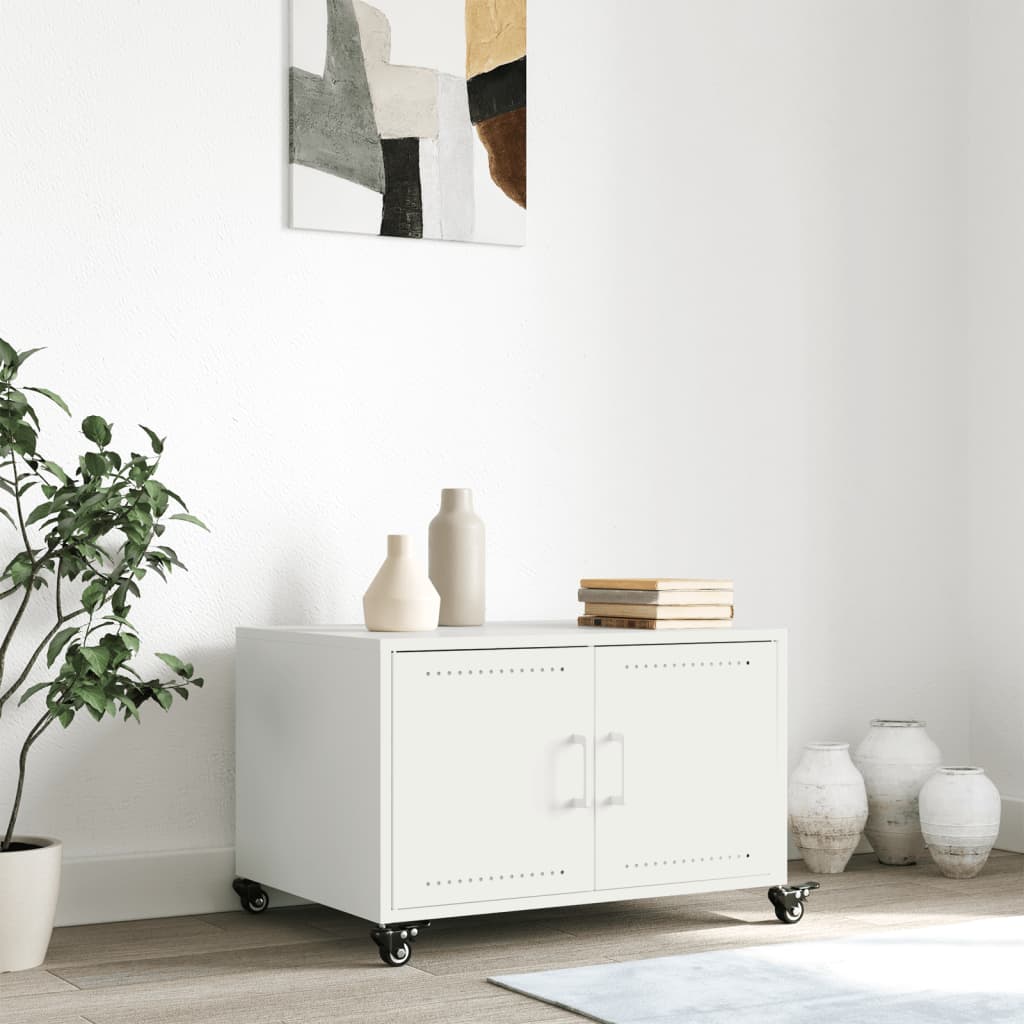 Salongbord hvit 68x50x43,5 cm stål